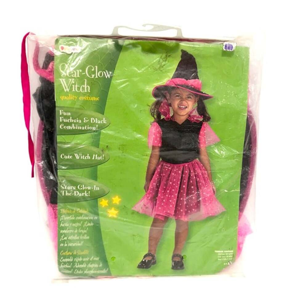NWT Disguise Star-Glow Witch Black & Pink 2pc Halloween Cosplay Costume